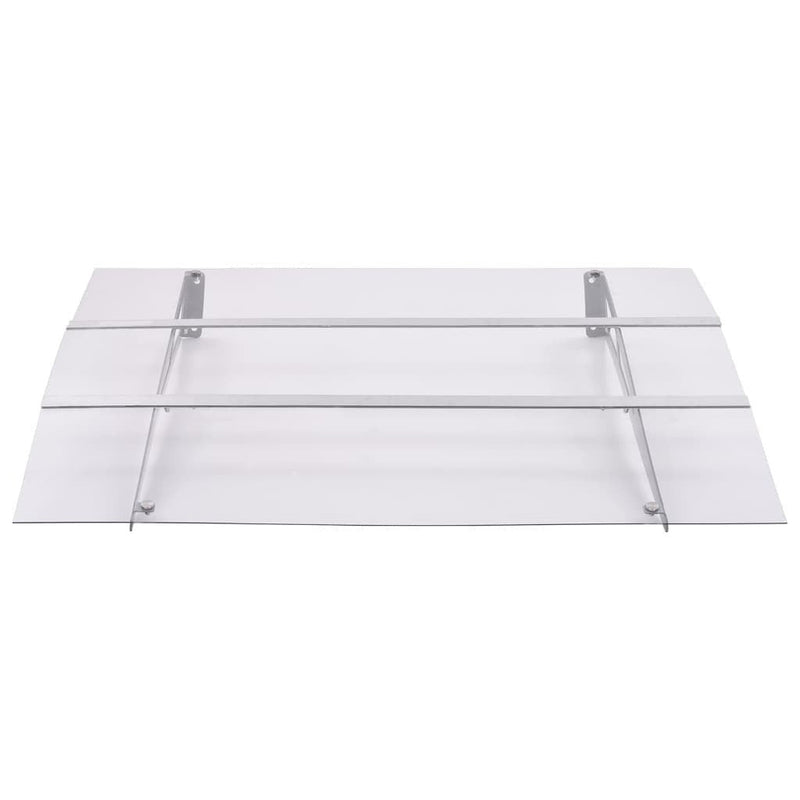 vidaXL Door Canopy, 150x90 cm, PET and Steel, Silver and Transparent - Image 174 of 228
