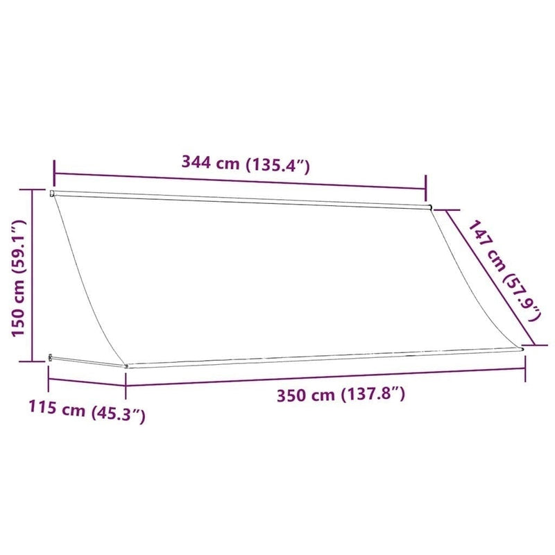 Tenda da Sole Retrattile Manuale 350×150 cm Blu e Bianco - Image 120 of 250