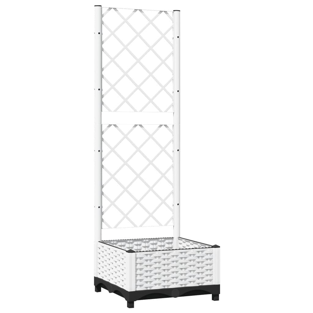 Fioriera da Giardino con Graticcio in PP 40×40×121,5 cm Bianco - Image 159 of 250