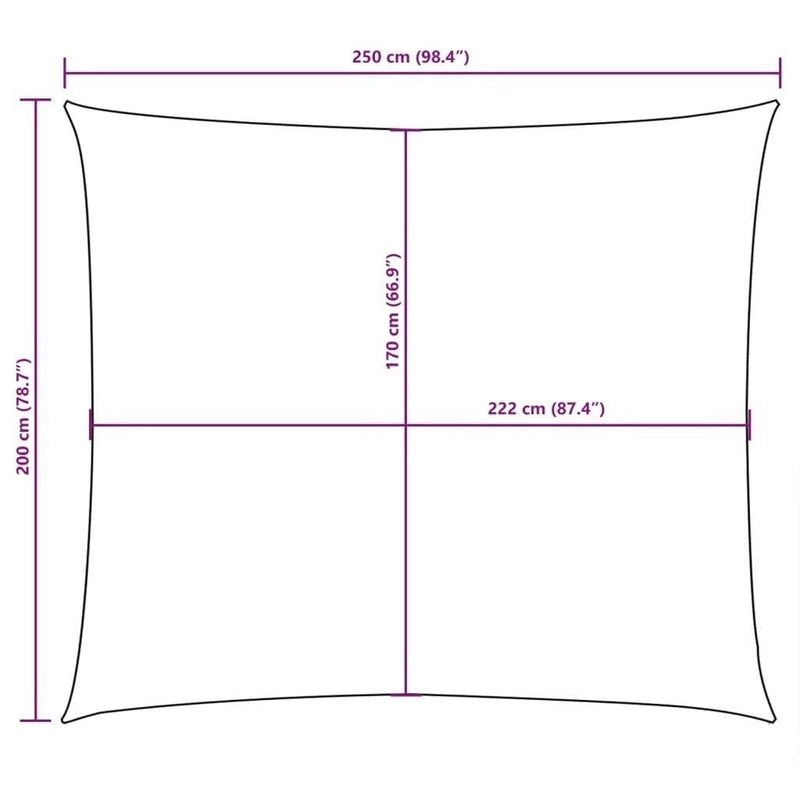 Parasole a Vela Oxford Rettangolare 2×2,5 m Blu - Image 139 of 250