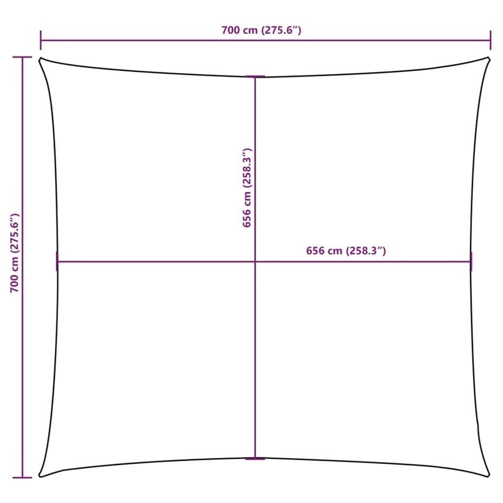 Parasole a Vela Quadrata Tessuto Oxford 7×7 m Bianco - Image 184 of 250