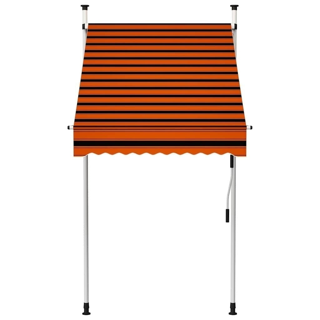 vidaXL Manual Retractable Awning, 100 cm Width, Orange and Brown - Image 178 of 250