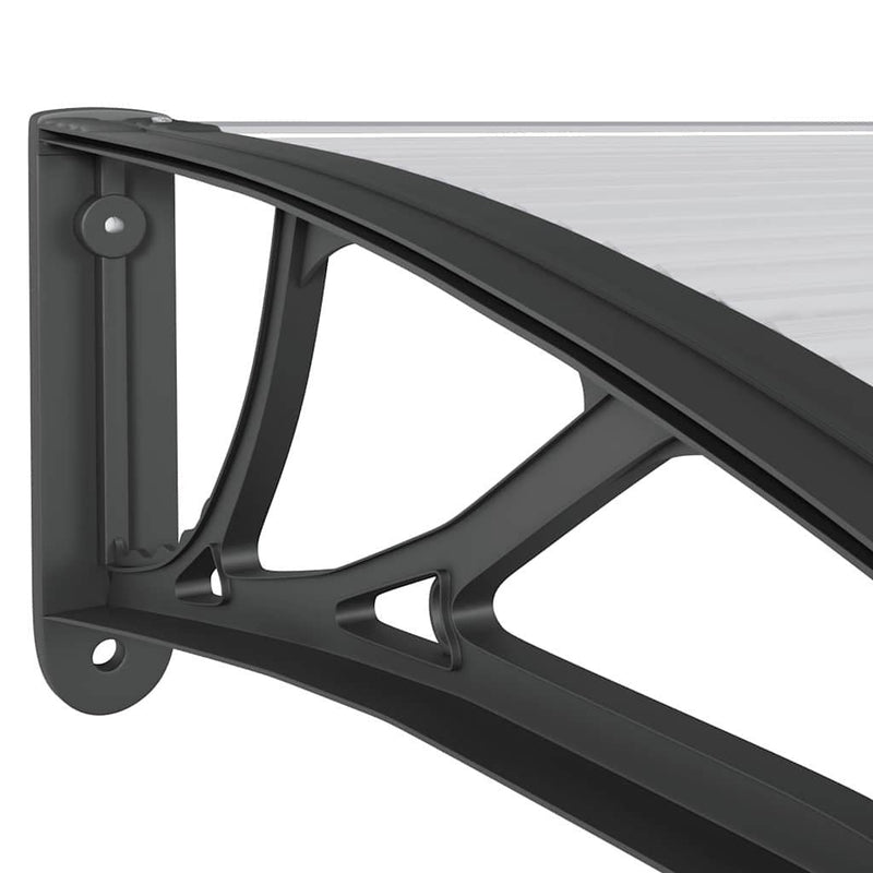vidaXL Door Canopy, Polycarbonate, 300x100 cm, Black - Image 185 of 226