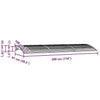 vidaXL Door Canopy, Polycarbonate, 300x100 cm, Black - Image 188 of 226