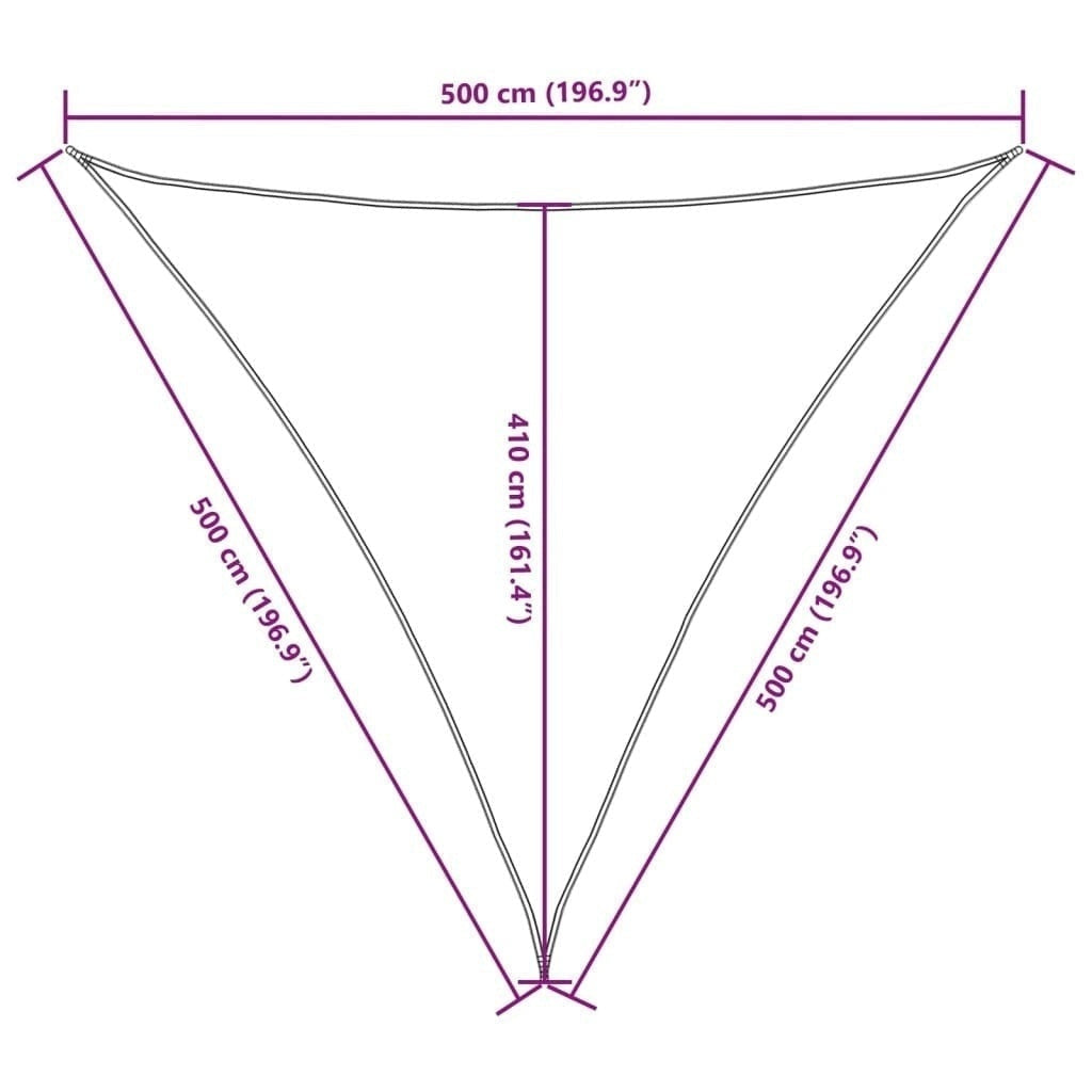 Parasole a Vela Tessuto Oxford Triangolare 5×5×5 m Verde Scuro - Image 172 of 250