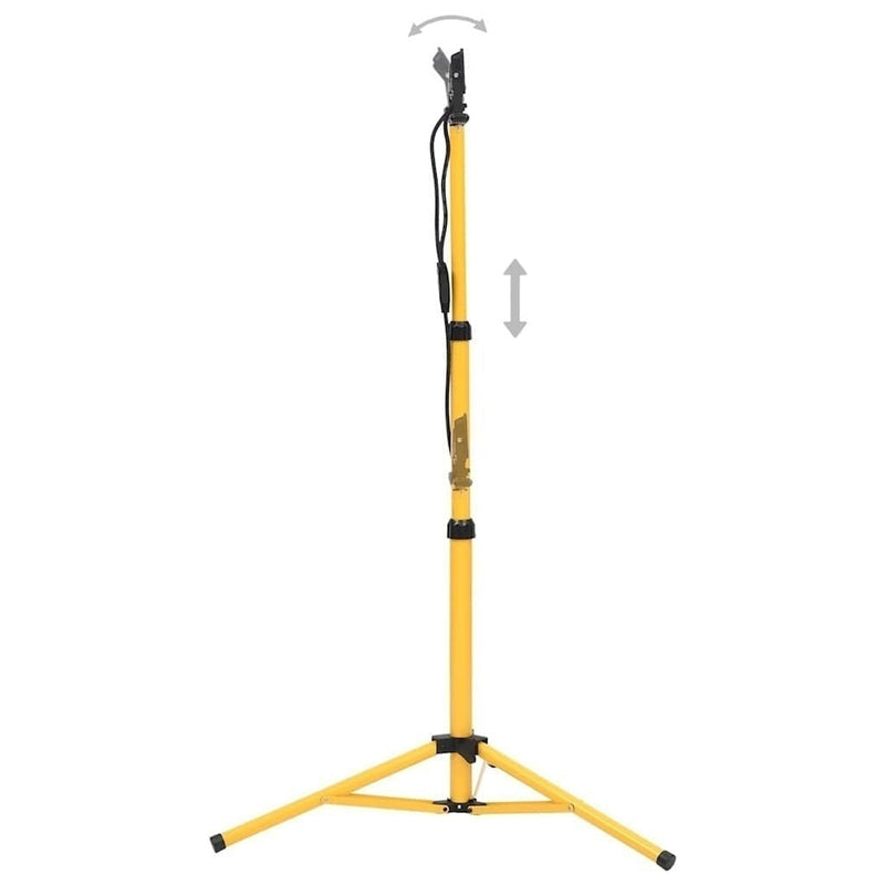vidaXL LED Spotlight with Tripod 2x10 W, 1400 lm, Adjustable Height (71-164.5 cm), Black and Yellow - Image 224 of 249