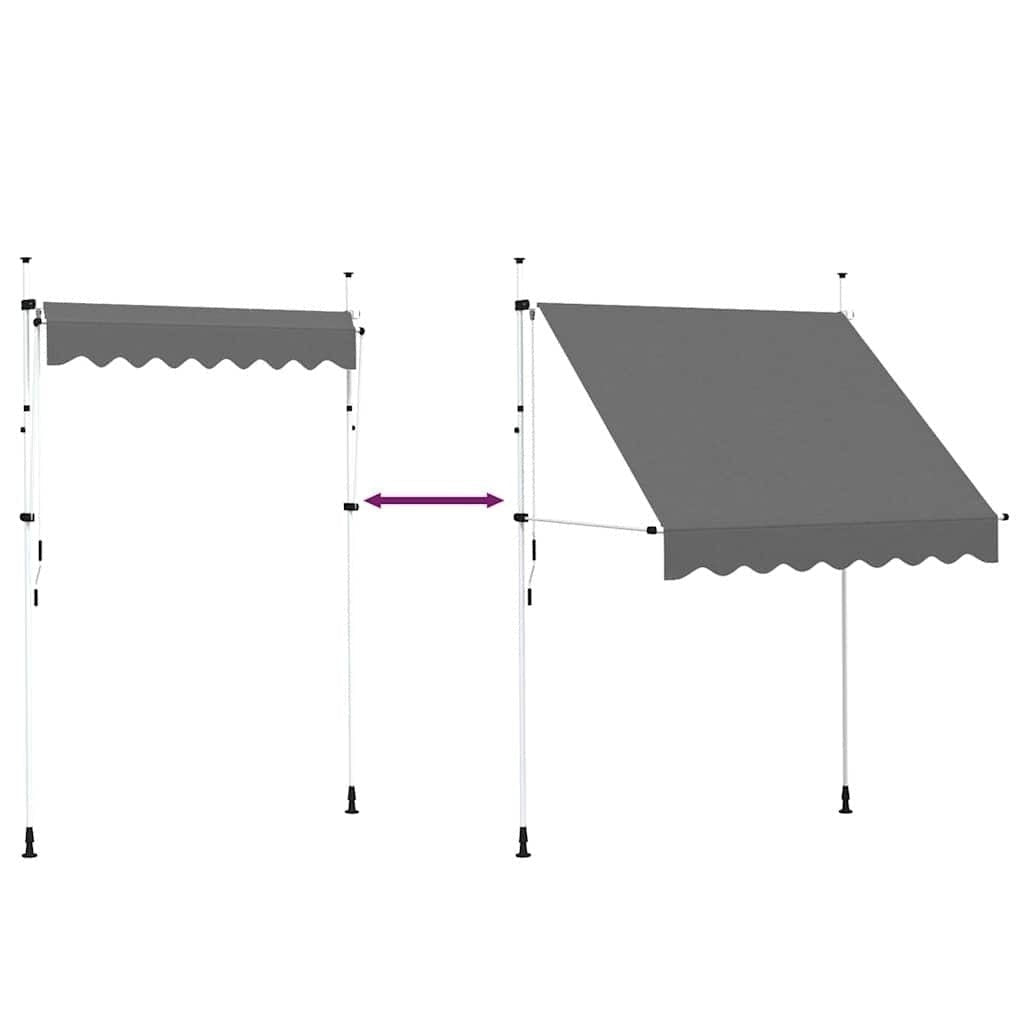 Tenda da Sole Retrattile Manuale Poliestere Rivestito PU 200 cm Antracite - Image 160 of 250