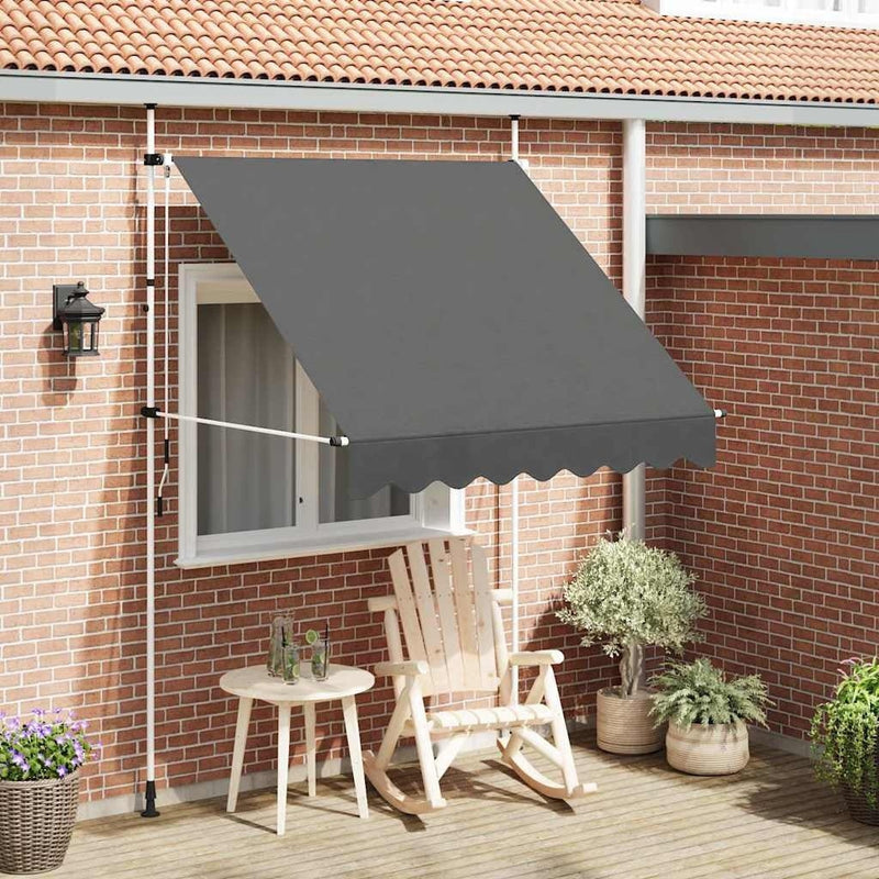 Tenda da Sole Retrattile Manuale Poliestere Rivestito PU 200 cm Antracite - Image 170 of 250