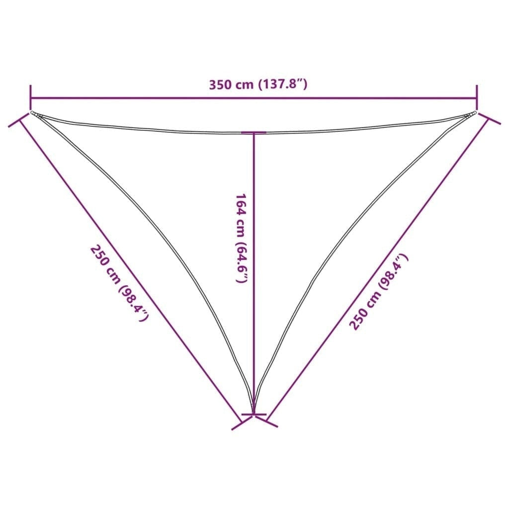 Parasole a Vela in Tessuto Oxford Triangolare 2,5×2,5×3,5 m Verde Scuro - Image 89 of 250