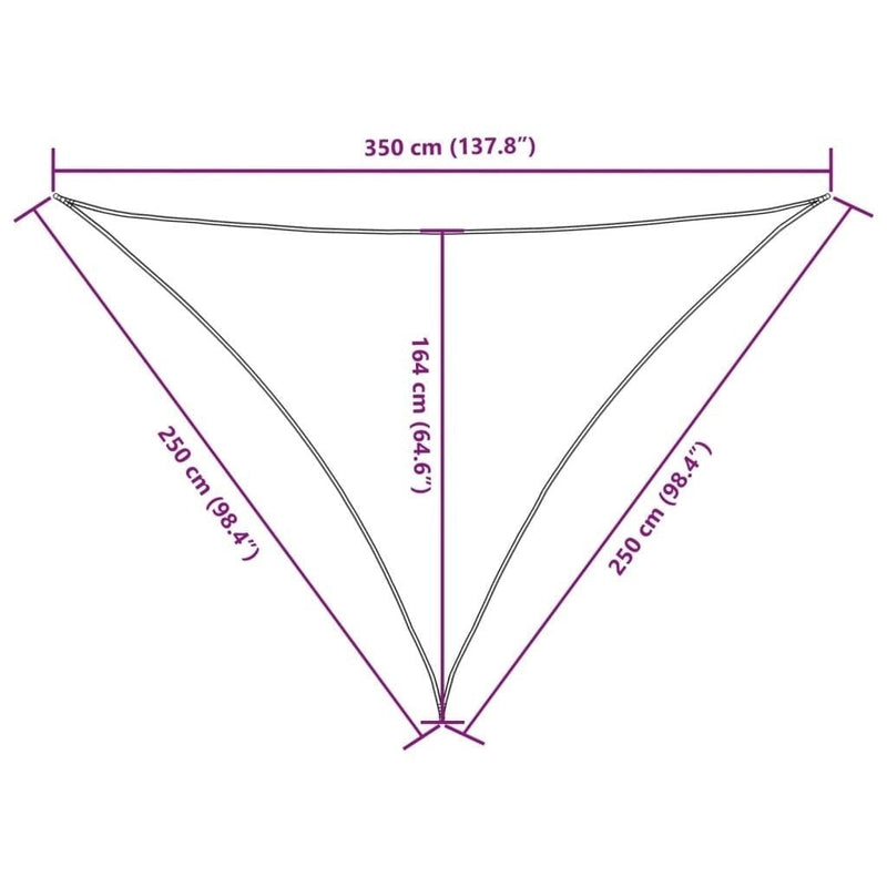 Parasole a Vela in Tessuto Oxford Triangolare 2,5×2,5×3,5 m Verde Scuro - Image 104 of 250