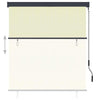 Tenda a Rullo per Esterni, Tessuto PA, Meccanismo a Manovella, 140×250 cm, Crema - Image 245 of 250