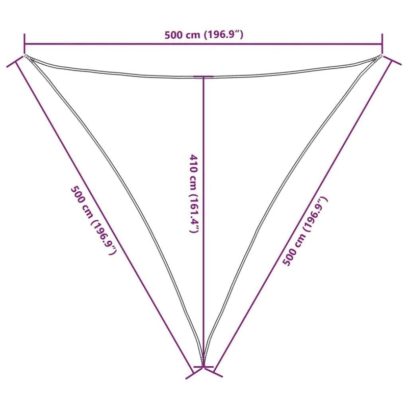 Parasole a Vela Tessuto Oxford Triangolare 5×5×5 m Verde Scuro - Image 198 of 250