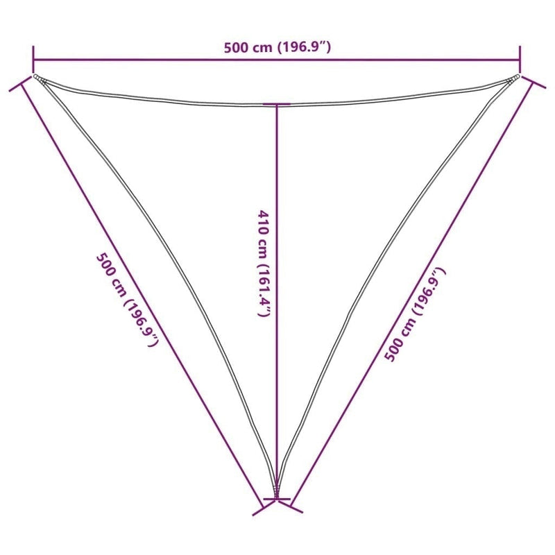 Parasole a Vela Oxford Triangolare 5×5×5 m Nero - Image 124 of 250
