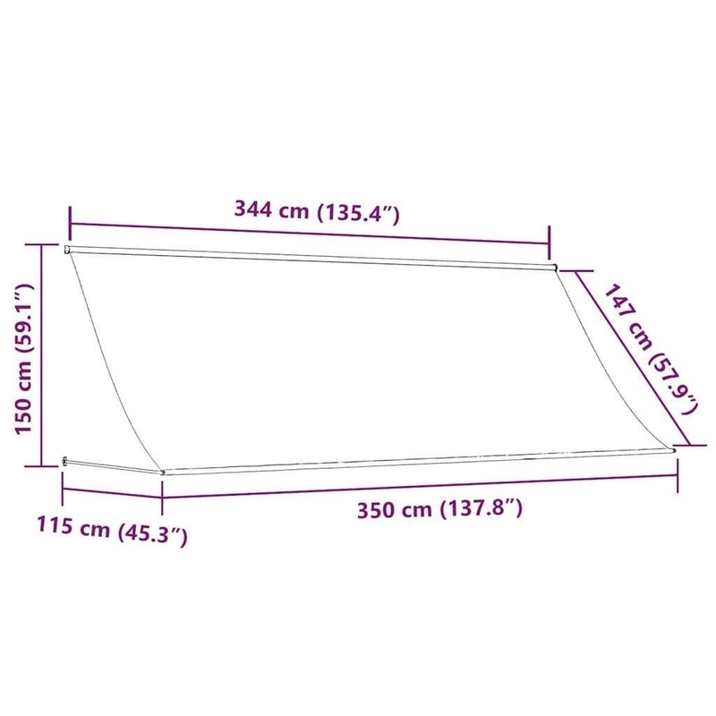 Tenda da Sole Retrattile Manuale 350×150 cm Blu e Bianco - Image 141 of 250