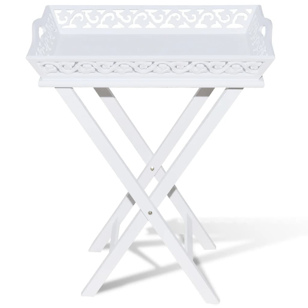 Tavolino Laterale con Vassoio Removibile Altezza 72,5 cm Bianco - Image 143 of 250
