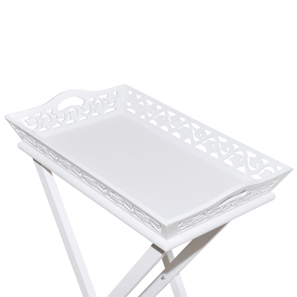 Tavolino Laterale con Vassoio Removibile Altezza 72,5 cm Bianco - Image 150 of 250