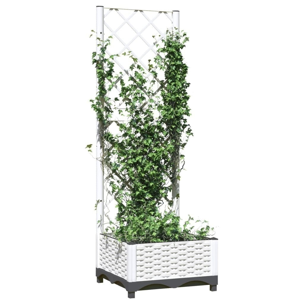 Fioriera da Giardino con Graticcio in PP 40×40×121,5 cm Bianco - Image 204 of 250