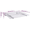 vidaXL Door Awning, 3 mm Polycarbonate, 120x90 cm, Silver and Transparent - Image 108 of 250