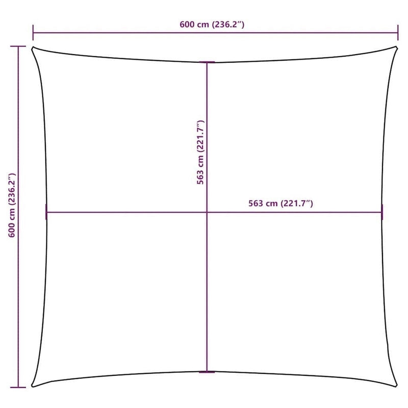 vidaXL Parasol de Vela Cuadrado de Lona Oxford 6x6 m Blanco - Image 174 of 249