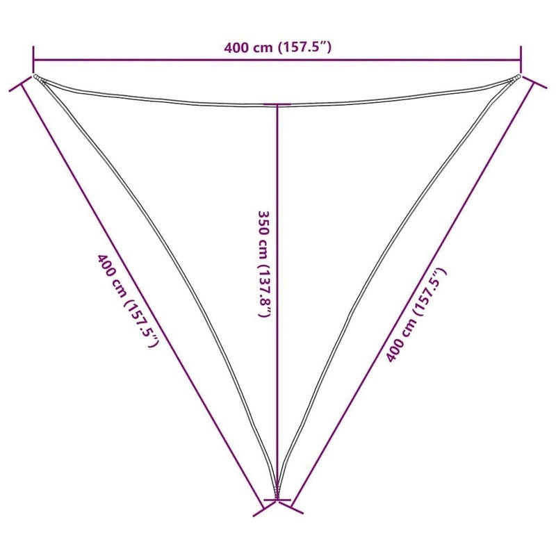 Parasole a Vela Triangolare 4×4×4 m in Tessuto PU Oxford, Bianco - Image 167 of 250