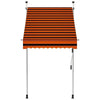 vidaXL Manual Retractable Awning, 100 cm Width, Orange and Brown - Image 237 of 250