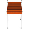 vidaXL Manual Retractable Awning, 100 cm Width, Orange and Brown - Image 247 of 250