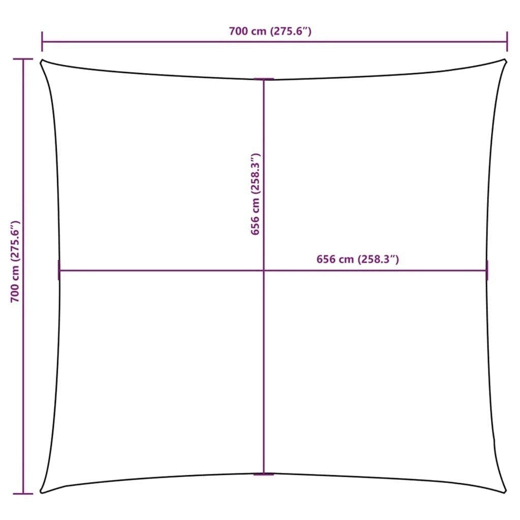 Parasole a Vela Quadrata Tessuto Oxford 7×7 m Bianco - Image 241 of 250