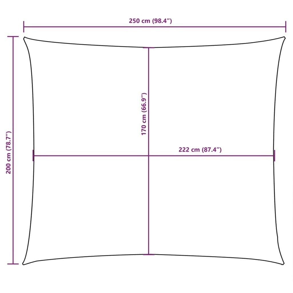 Parasole a Vela Oxford Rettangolare 2×2,5 m Blu - Image 177 of 250