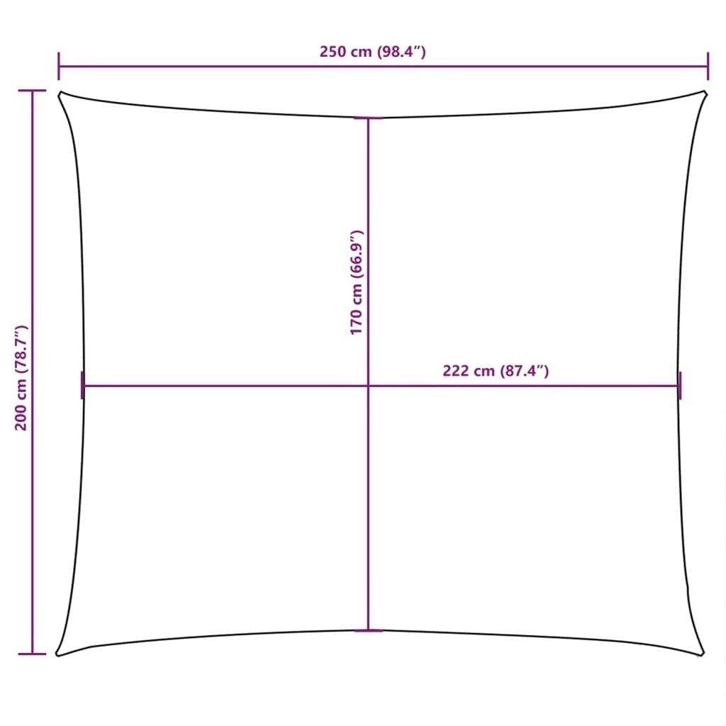 Parasole a Vela Oxford Rettangolare 2×2,5 m Blu - Image 181 of 250
