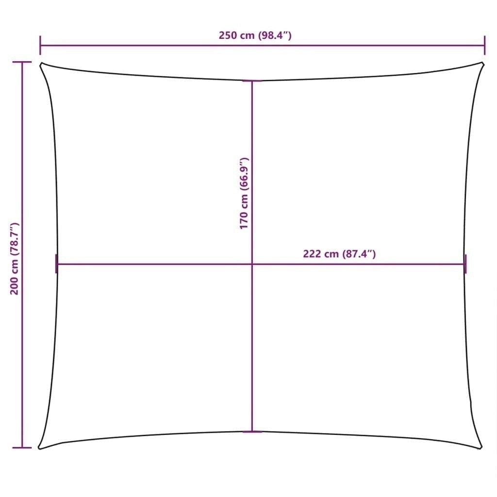 Parasole a Vela Oxford Rettangolare 2×2,5 m Blu - Image 184 of 250