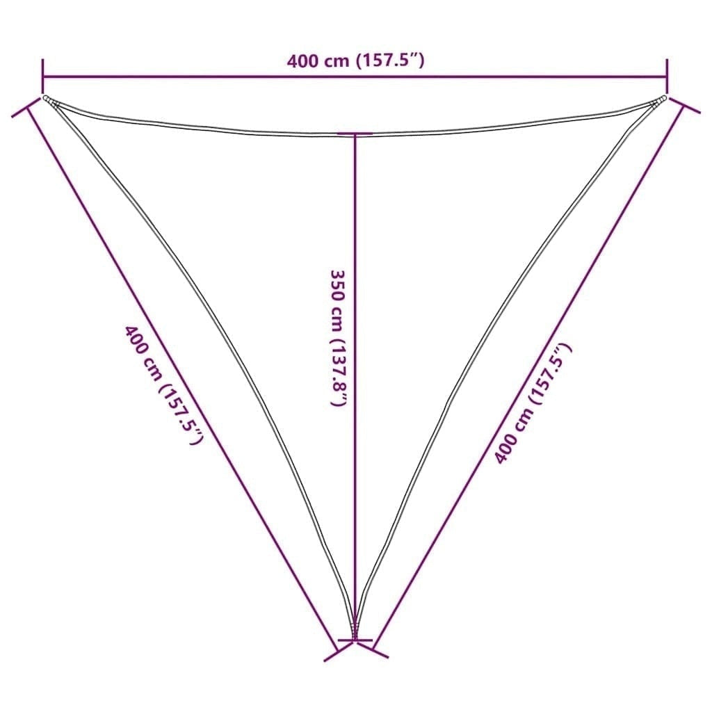 Parasole a Vela Triangolare 4×4×4 m in Tessuto PU Oxford, Bianco - Image 192 of 250