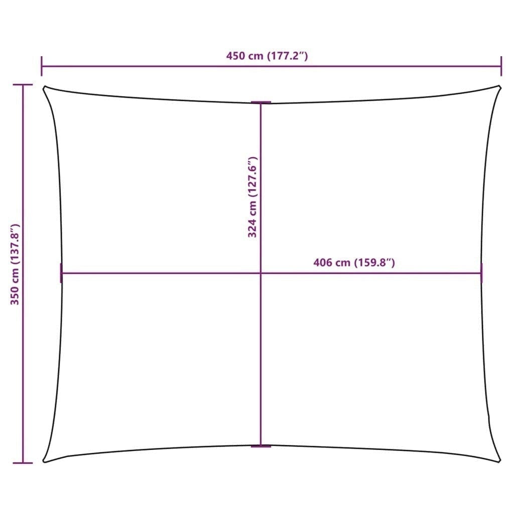 Parasole a Vela Tessuto Oxford 3,5×4,5 m Bianco - Image 184 of 250