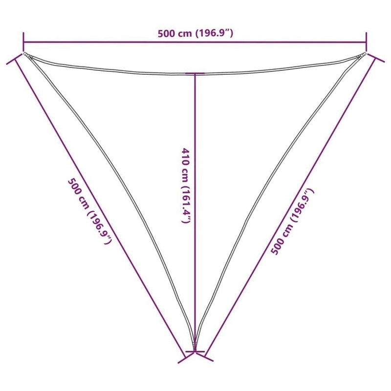 Parasole a Vela Oxford Triangolare 5×5×5 m Nero - Image 139 of 250