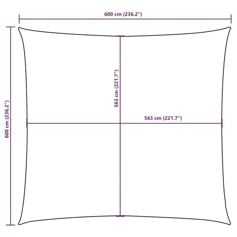 vidaXL Parasol de Vela Cuadrado de Lona Oxford 6x6 m Blanco - Image 222 of 249