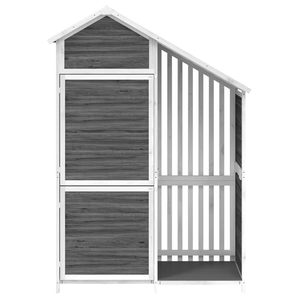 vidaXL Garden Shed Solid Pine Wood 120x53.5x170 cm Grey - Image 231 of 250
