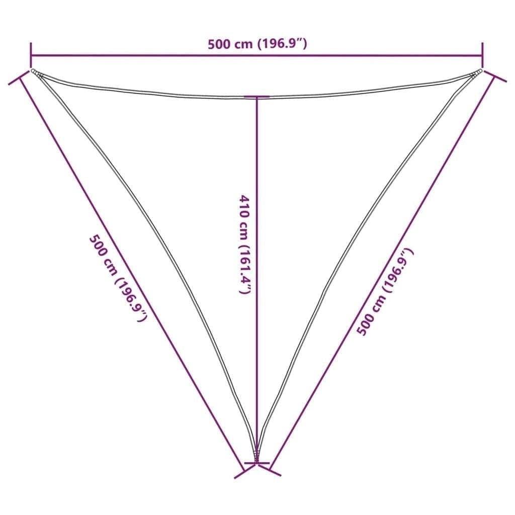 Parasole a Vela Tessuto Oxford Triangolare 5×5×5 m Verde Scuro - Image 250 of 250