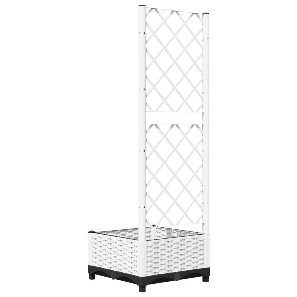 Fioriera da Giardino con Graticcio in PP 40×40×121,5 cm Bianco - Image 249 of 250