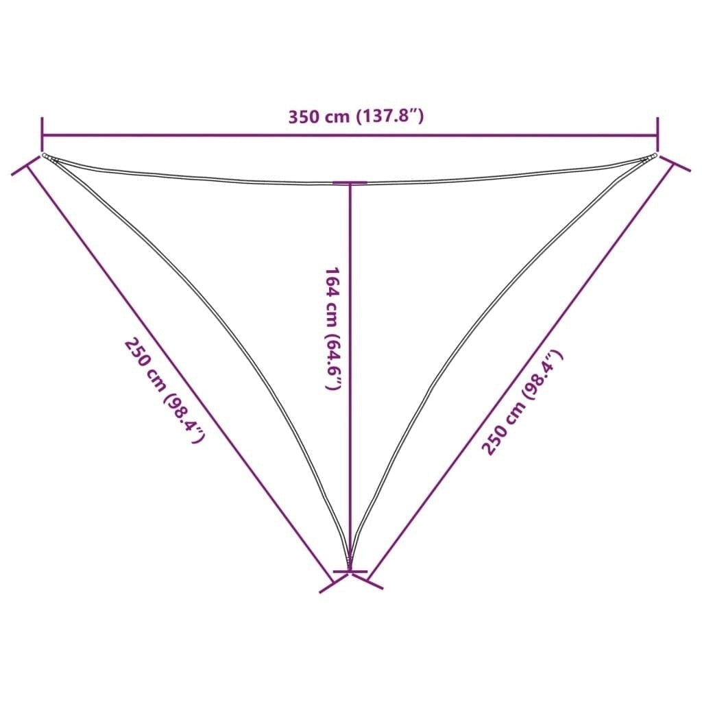 Parasole a Vela in Tessuto Oxford Triangolare 2,5×2,5×3,5 m Verde Scuro - Image 135 of 250