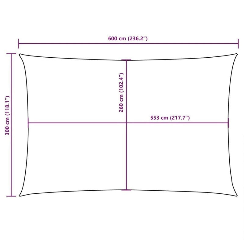 Parasole a Vela in Tessuto Oxford 3×6 m Arancione - Image 239 of 250