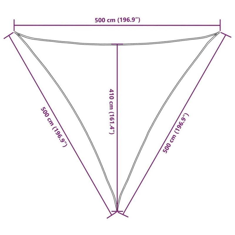Parasole a Vela Oxford Triangolare 5×5×5 m Nero - Image 154 of 250
