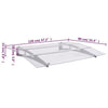 vidaXL Door Awning, 3 mm Polycarbonate, 120x90 cm, Silver and Transparent - Image 132 of 250