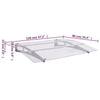 vidaXL Door Awning, 3 mm Polycarbonate, 120x90 cm, Silver and Transparent - Image 136 of 250