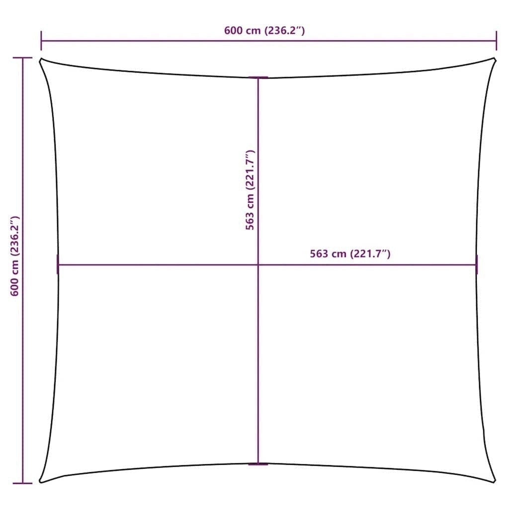 vidaXL Parasol de Vela Cuadrado de Lona Oxford 6x6 m Blanco - Image 247 of 249