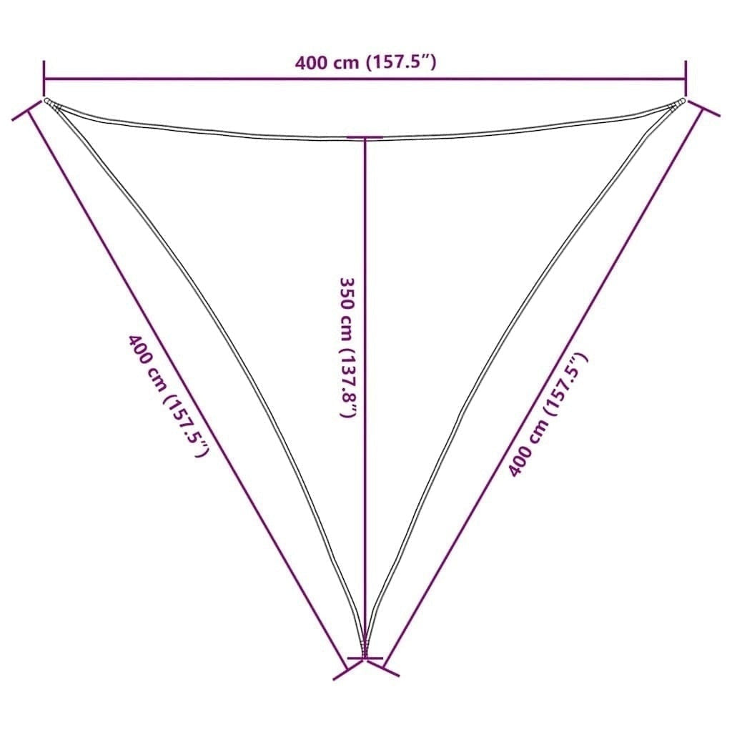Parasole a Vela Triangolare 4×4×4 m in Tessuto PU Oxford, Bianco - Image 243 of 250