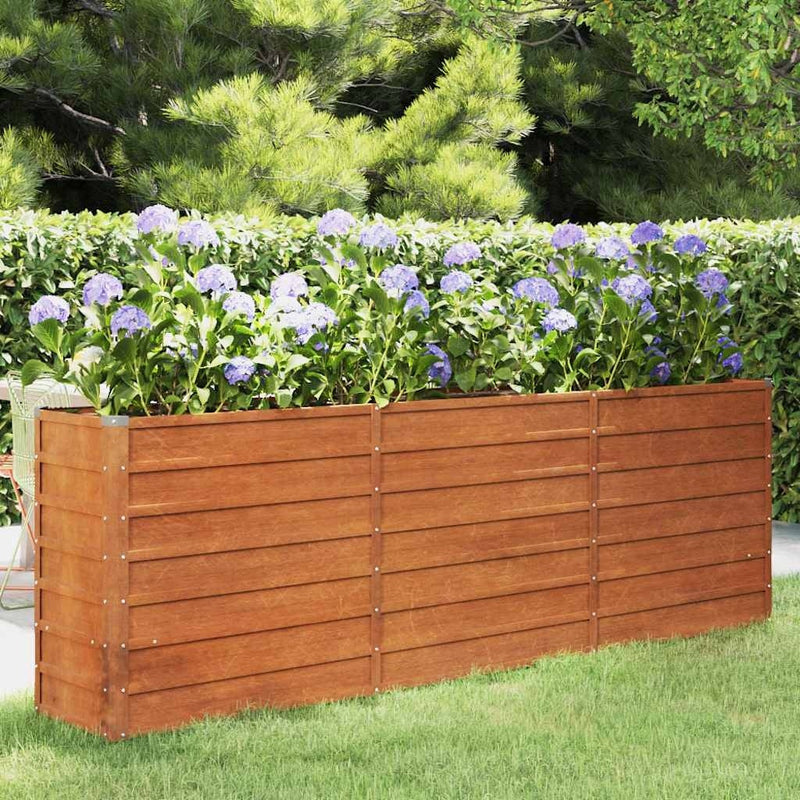 Letto Rialzato da Giardino in Acciaio Corten 240×40×77 cm Ruggine - Image 29 of 250