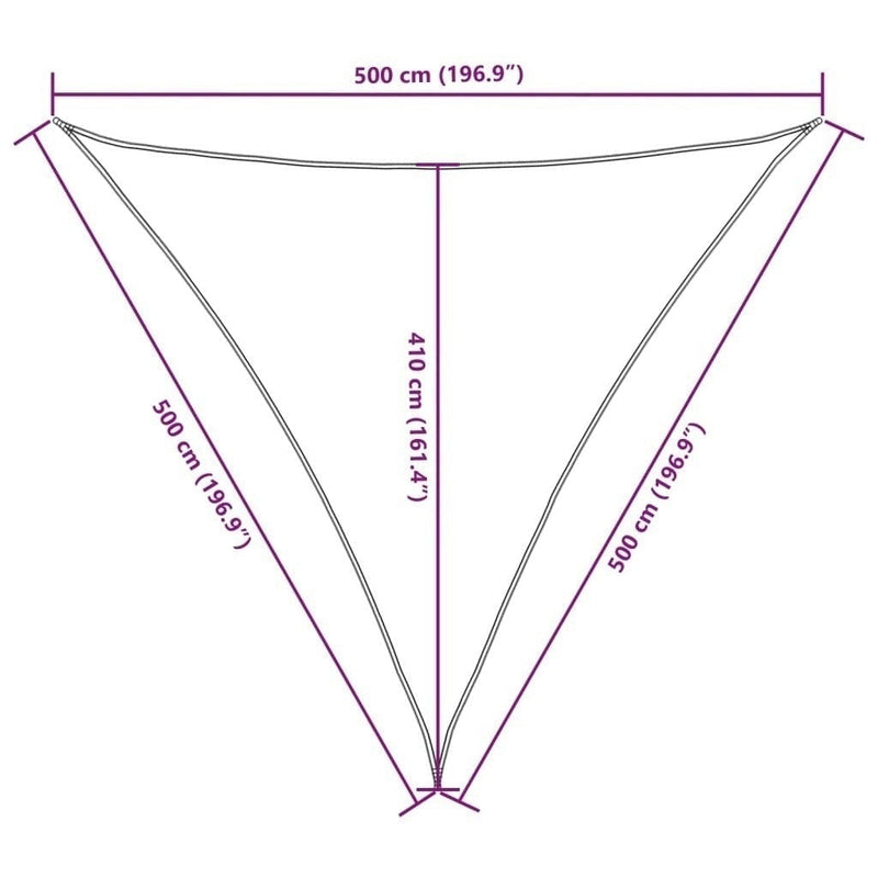 Parasole a Vela Oxford Triangolare 5×5×5 m Nero - Image 170 of 250