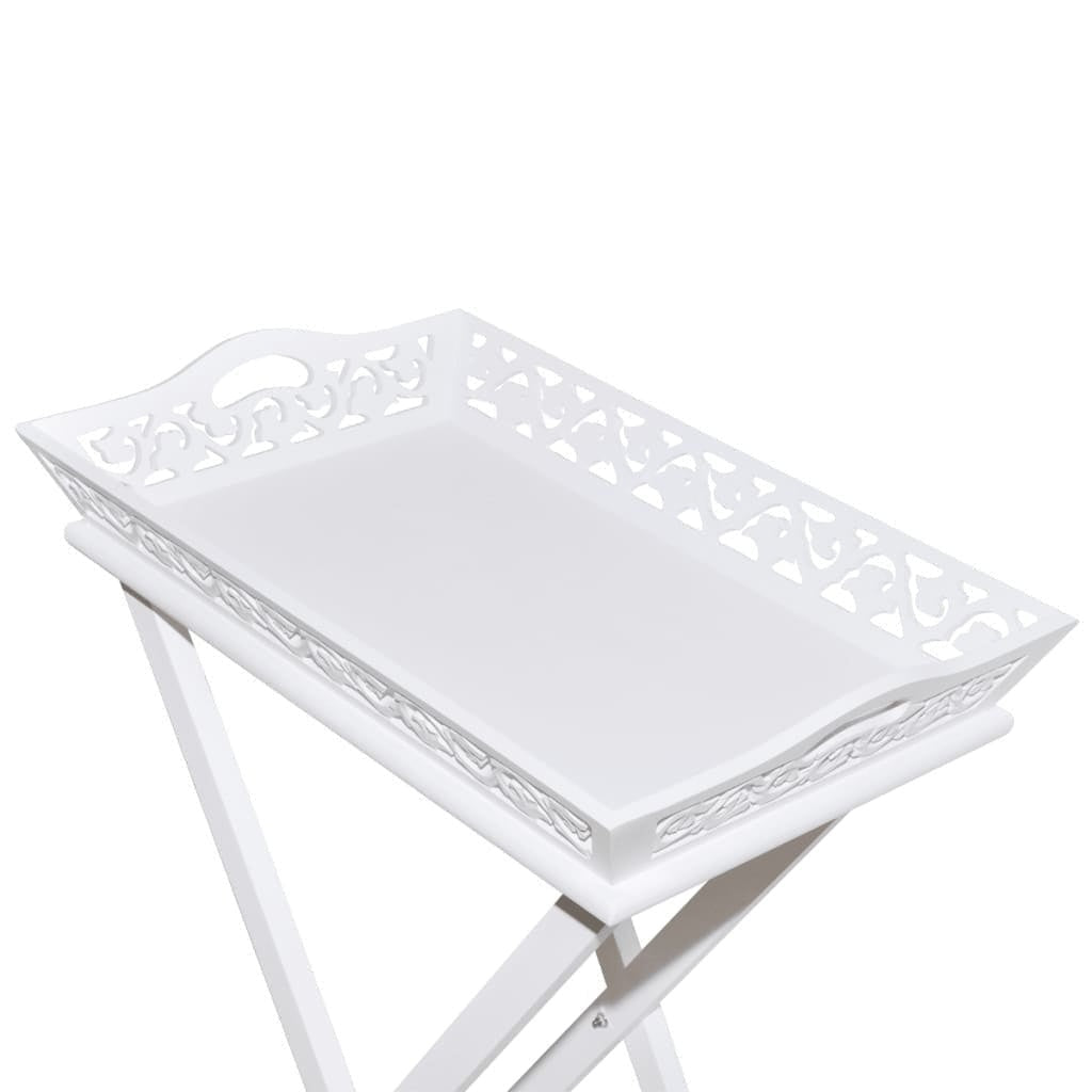 Tavolino Laterale con Vassoio Removibile Altezza 72,5 cm Bianco - Image 209 of 250