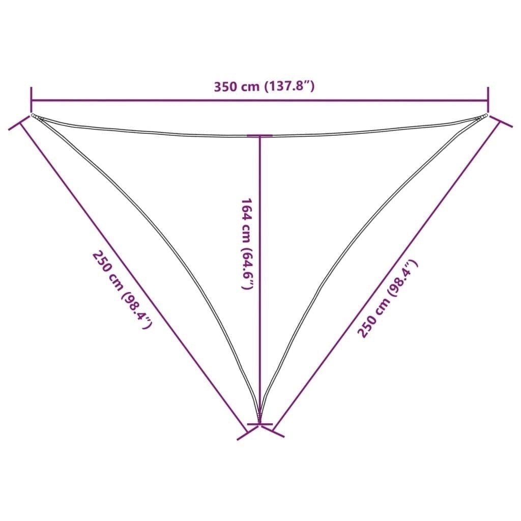 Parasole a Vela in Tessuto Oxford Triangolare 2,5×2,5×3,5 m Verde Scuro - Image 159 of 250