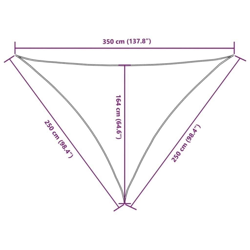 Parasole a Vela in Tessuto Oxford Triangolare 2,5×2,5×3,5 m Verde Scuro - Image 174 of 250