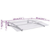 vidaXL Door Awning, 3 mm Polycarbonate, 120x90 cm, Silver and Transparent - Image 163 of 250